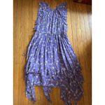 Ulla Johnson  Dress Womens 2 Purple Floral Silk Ruffle Tiered Hem Midi Boho Photo 7