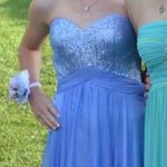 La Femme Periwinkle Strapless Prom Dress Photo 10