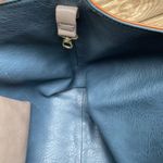 Big Buddha  Two Tone Butterscotch & Gray Large Faux Leather Tote Bag 20” Photo 4