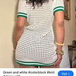 SheIn Green and White Crochet Button-Up Dress. Sz Medium Photo 1