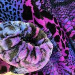 Vintage 80's Womens M Jacket Hooded Neon Purple Blue Faux Fur Animal Print USA Size M Photo 6