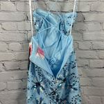PromGirl Rated PG Backless Sequin Short Prom Dress Floral Ice Blue 6 NWT Photo 2