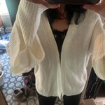 RDI Ruffle tiered bell sleeve sweater open cardigan large white nwot Photo 8