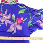 Leonard Fashion Silk Floral Mock Neck Dress Orchid Print Batwing Sleeves Women S Photo 13