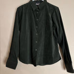 Bill Blass vintage  jeans dark Green Button-Up Shirt faux suede M Photo 0