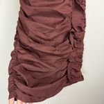 ZARA NWT  Brown Ruched Ruffle Mini Dress Sz XS Photo 7