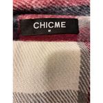 Chicme Burgundy and White Plaid Long Sleeve Women’s Button Down Flannel Size Med Red Photo 7