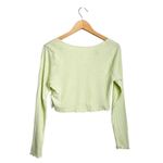 BP Top Y2K Cropped Boat Neck Light Green Size Large Buttoned NWT Photo 1