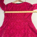 Isaac Mizrahi Fuchsia Lace Flared Sleeve Peplum Blouse Size XS Photo 12