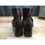 Anne Klein  Rivka Women's 10.5 Brown Suede Block Heel Back Zipper Ankle Bootie Photo 2