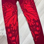Fabletics High Waist Seamless Butterfly Wings Crop Leggings Burgundy Red Small Photo 6