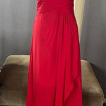 Red Chiffon Off the Shoulder Formal Bridesmaid Dress Corset Back Size 10 NWOT Photo 0