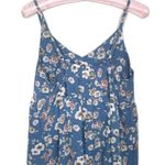 Romwe Floral Tank Top Blue Size Large 8/10 Photo 1