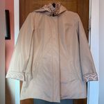 Dennis Basso Women's Hooded Lined Rain Jacket Hooded Tan XS Removable Hood Photo 0
