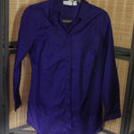 Chico's  No Iron Stretch Sateen Purple Button Down Top Photo 0