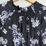 Rebecca Taylor Silk Floral Button Up Mock Neck Mini Dress Women's 6 Black Whimsy Photo 13