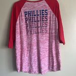 Philadelphia Phillies New Era Red Space Dye Jersey 3/4 Raglan Sleeve Henley Tee Size 2X Photo 2