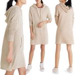 Madewell Gray & White Soft Hoodie Long sweatshirt Dress M Photo 0