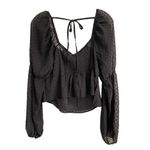 Boohoo Babydoll Whimsygoth crop blouse women’s 8 chiffon ruffle sweetheart NEW Photo 1