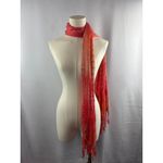Women’s Orange, Pink, & Salmon Knit & Mesh Scarf Pink Photo 3