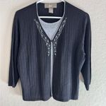 Norton Mcnaughton   Embroidered Silk Tank Cardigan Vtg Size PXL Photo 0
