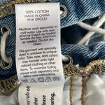 PacSun SZ 28 High-Rise Jean Shorts Lace-Up Sides Frayed Hems Medium Wash Blue Photo 7