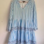 Hatley|Striped Long Sleeve Tiered Dress sz small Blue Photo 0