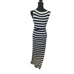 Jason Wu Black White Striped Midi Tank Dress MEDIUM Crochet Knit Vacation $280 Photo 8