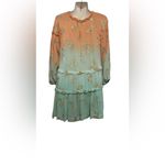 Boston Proper  Ombre
Butterfly Dress A-Line Peach Teal Metallic Gold Sz XS Photo 4