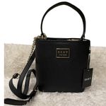 DKNY Croc-Embssed Leather Flap Bucket Photo 4