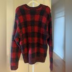 SKIMS NWT Black and Red Plaid Buffalo Check Super Soft Sweater Size L / XL Photo 2