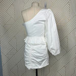 Shona joy Shona‎ Joy Grant One Shoulder Ruched Mini Dress in White Size US 2 Photo 9