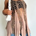 Soft Surroundings Asymmetrical Beige Crochet Tank Top Photo 1