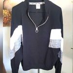 PINK - Victoria's Secret Pink Victoria’s Secret Gray & Black 1/4 zip pullover size Large Photo 0