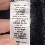 ANA A New Approach Top Women's Size Medium Gunmetal Metallic Shimmer Mock Neck Black Photo 2