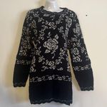 AR Knitwear sparkle rosés sweater/ tunic Black Size 20W Photo 0