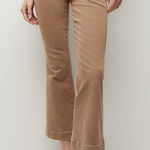 Veronica Beard  High Rise Carson Ankle Flare Brown Jeans Photo 0