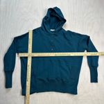 AEMI+CO Teal Blue Long Sleeve Cotton Henley Hoodie Sweatshirt Women's Medium Size undefined Photo 10