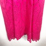 ZARA  Eyelet Pink Fushia Maxi Dress Cotton Poplin Long Puff Sleeve Small 7521/107 Photo 10