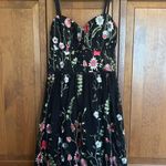 Black Floral Long Prom Dress Multiple Size 2 Photo 0