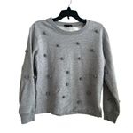 J.Crew Sweater Pom-Pom Crewneck Cotton Sweatshirt Gray Size Small Photo 0