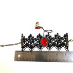 Black lace red ring link bracelet Photo 5