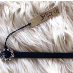 NWT Linea Pelle Black Rhinestone Skinny Belt Size M Photo 4