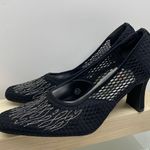 Wild Rose Womens Vintage Black Heel Shoes Size 8.5 Fishnet Photo 0