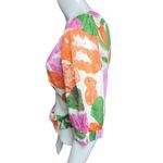 Banjanan Purple, Orange, Green, & White Floral Cropped Cut Out Top (L) Orange Size L Photo 6