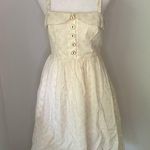 Anthropologie Maeve  cream & gold polka dot sleeveless midi dress size 4 Photo 1
