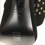 Giuseppe Zanotti Alien Studded Black Suede Peep Toe Heeled Booties Photo 8