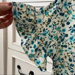 Red Lolly  Blue Blouse with Ruffled Bottom. Size Small. EUC Photo 3