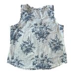 Soft Surroundings  blue floral ribbon tie front romantic tank top Size Medium Photo 2