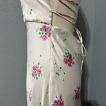 ZARA Sweetheart Neckline Floral Print Satin Effect MIDI Dress Cross Back Sz L Photo 12